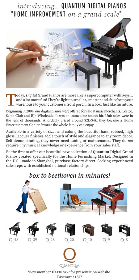 Quantum Digital Grand Piano as furniture